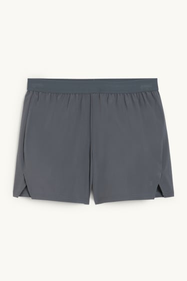 Herren - Funktions-Shorts - 4 Way Stretch - 2-in-1-Look - grau