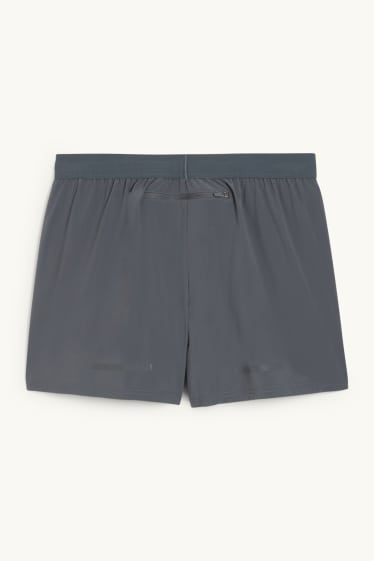 Herren - Funktions-Shorts - 4 Way Stretch - 2-in-1-Look - grau