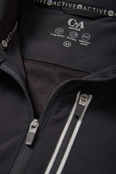 Uomo - Giacca sportiva con cappuccio - 4 Way Stretch - nero