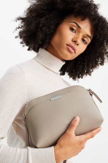 Women - Crossbody bag - faux leather - light beige