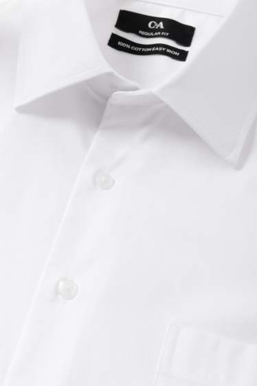 Hommes - Chemise de bureau - regular fit - manches ultracourtes - facile à repasser - blanc