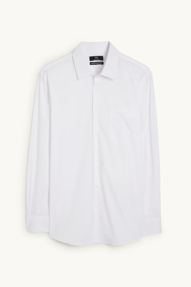 Hommes - Chemise de bureau - regular fit - manches ultracourtes - facile à repasser - blanc