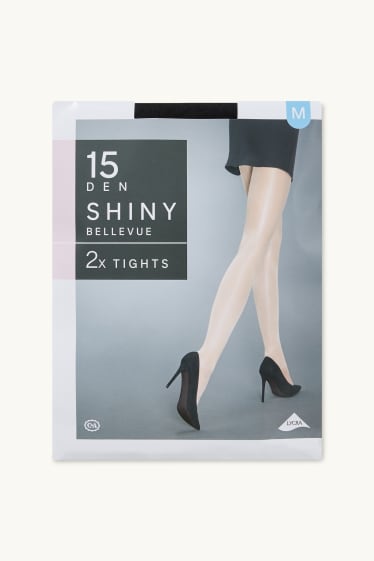 Mujer - Pack de 2 - medias - LYCRA® - 15 DEN - negro