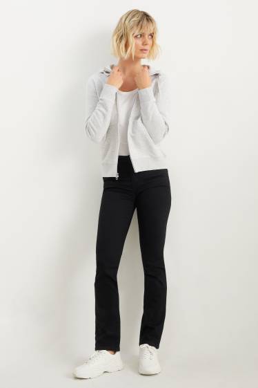Dámské - Straight jeans - mid waist - LYCRA® - černá