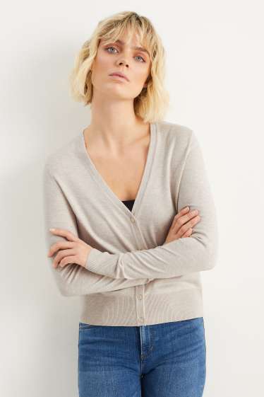 Donna - Cardigan basic - beige chiaro