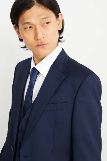 Hommes - Costume avec cravate - regular fit - 4 pièces - bleu foncé
