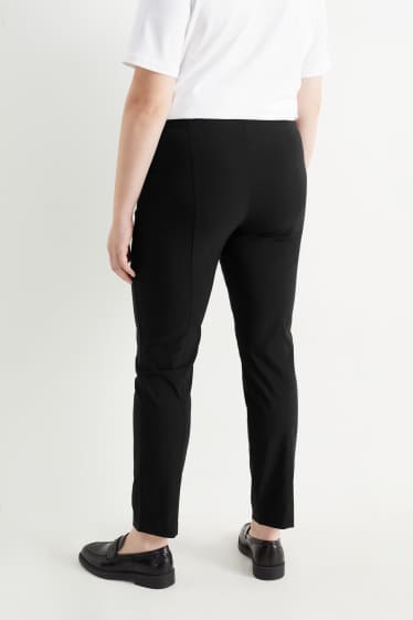 Women - Cloth trousers - high waist - LYCRA® - black