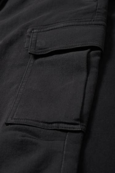 Men - Cargo trousers - tapered fit - black