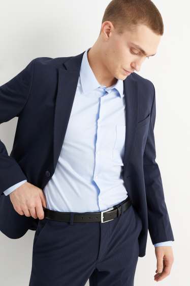 Men - Leather belt - black