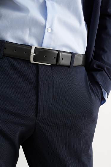 Men - Leather belt - black