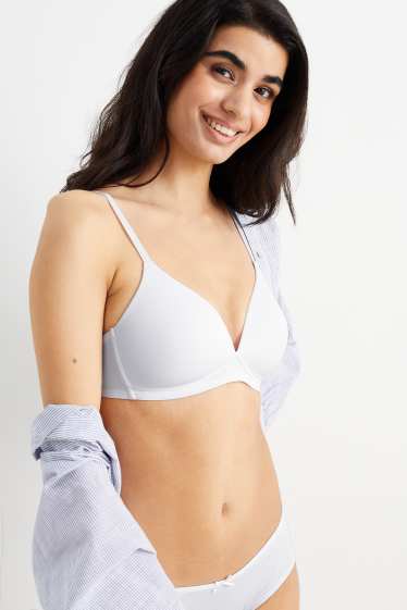Donna - Reggiseno senza ferretti - imbottito - LYCRA® - bianco