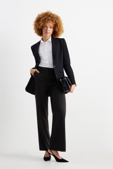 Women - Business trousers - high waist - wide leg - Mix & match - black