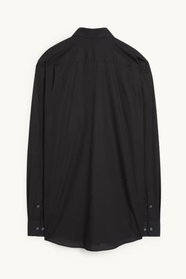 Hommes - Chemise de bureau - regular fit - manches ultra-longues - facile à repasser - noir