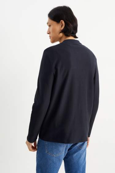Hombre - Camiseta de manga larga - azul oscuro