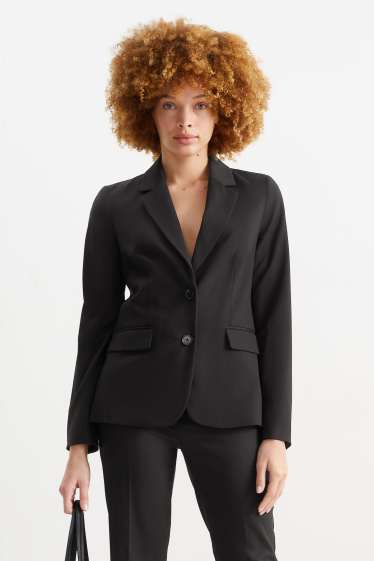 Femmes - Blazer de bureau - regular fit - Mix & Match - noir