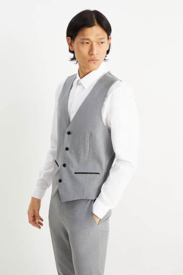 Uomo - Gilet coordinabile - slim fit - Flex - LYCRA® - grigio chiaro melange