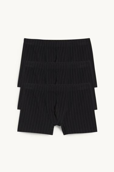 Herren - Multipack 3er - Trunks - gestreift - schwarz