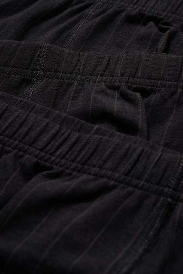 Herren - Multipack 3er - Trunks - gestreift - schwarz