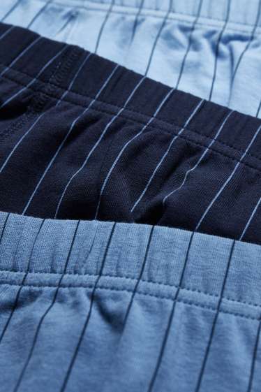 Herren - Multipack 3er - Trunks - gestreift - blau / hellblau