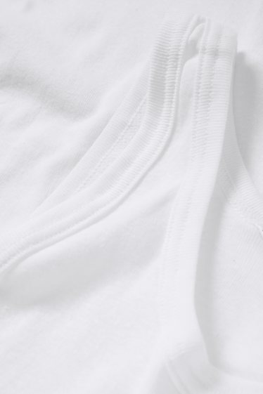 Uomo - Confezione da 5 - canottiera - a costine - bianco