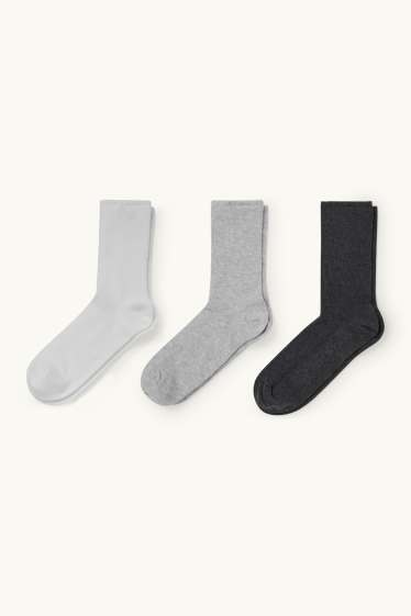 Donna - Confezione da 3 - calze - bordo comfort - grigio chiaro melange
