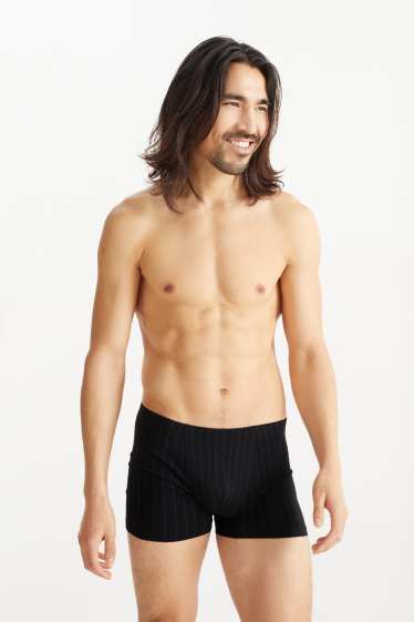 Herren - Multipack 3er - Trunks - gestreift - schwarz