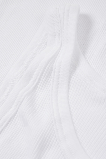 Men - Multipack of 5 - vest - double rib - seamless - white