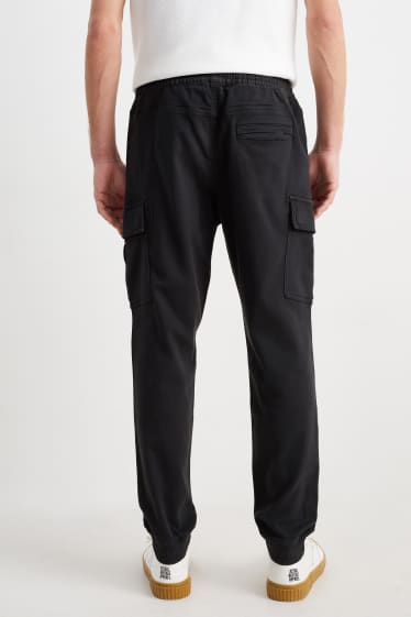 Men - Cargo trousers - tapered fit - black