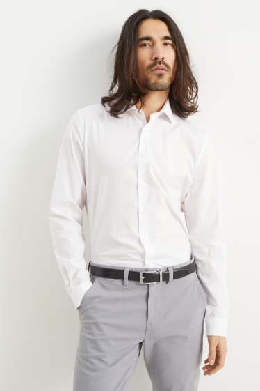 Home - Cinturó de pell reversible - negre