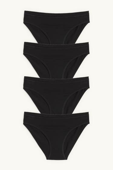 Damen - Multipack 4er - Slip - schwarz