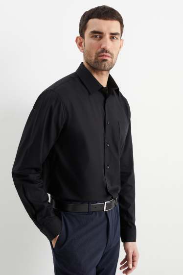 Herren - Businesshemd - Regular Fit - Kent - bügelleicht - schwarz