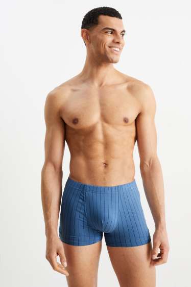 Herren - Multipack 3er - Trunks - gestreift - blau / hellblau