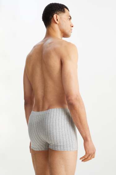 Herren - Multipack 3er - Trunks - gestreift - hellgrau-melange