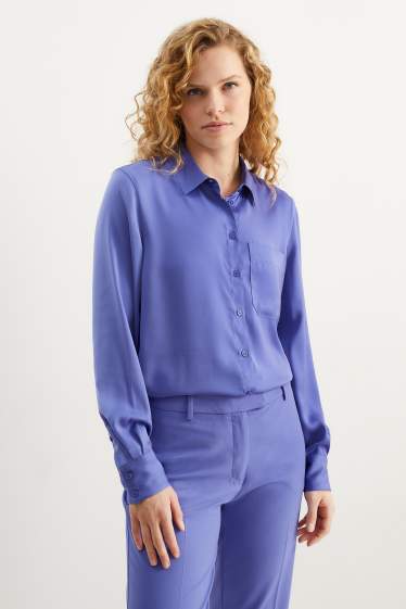 Women - Satin blouse - light violet
