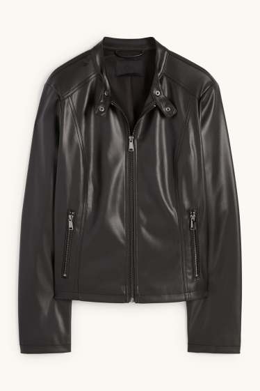 Dona - Caçadora biker - pell sintètica - negre