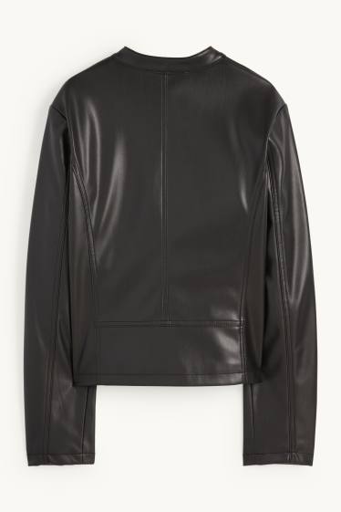 Dona - Caçadora biker - pell sintètica - negre