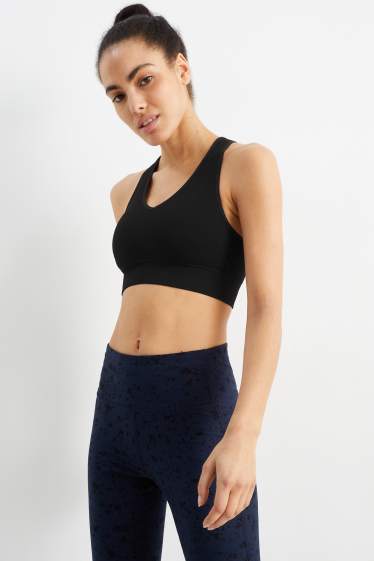 Femmes - Soutien-gorge de sport - ampliforme - sans coutures - noir