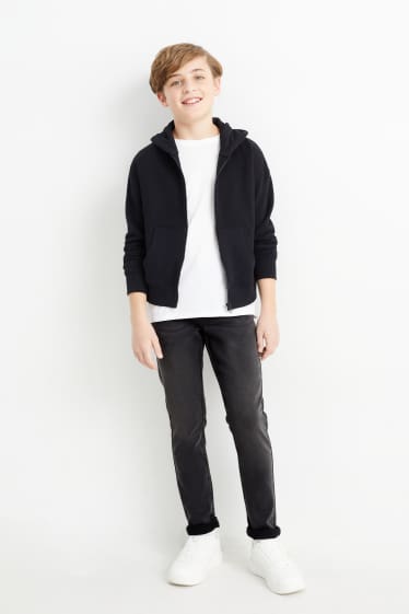 Kinderen: jongens - Skinny jeans - jog denim - jeansdonkergrijs