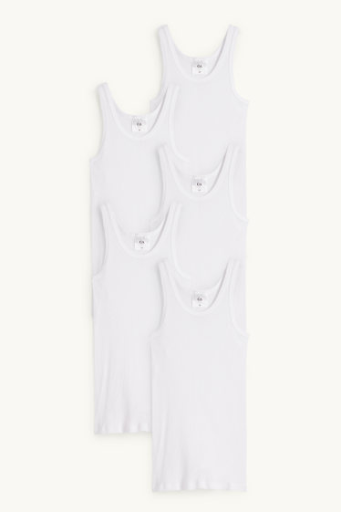 Bărbați - Multipack 5 buc. - maiou - reiat dublu - alb