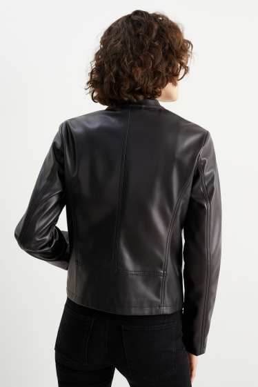 Dona - Caçadora biker - pell sintètica - negre