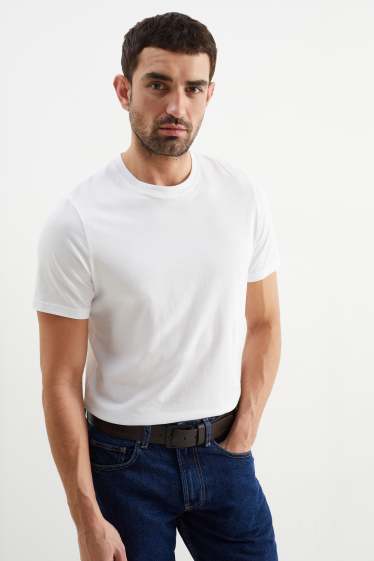 Herren - Gürtel - Lederimitat - dunkelbraun