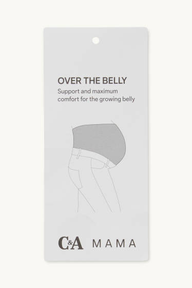 Dámské - Těhotenské kalhoty chino s páskem - slim fit - tmavomodrá