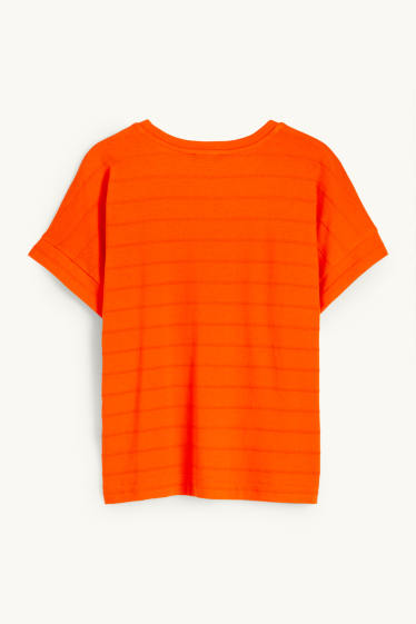 Donna - T-shirt - a righe - arancione
