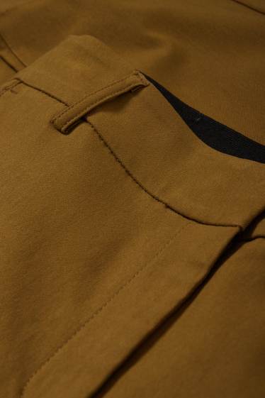 Women - Cloth trousers - mid-rise waist - slim fit - khaki