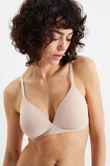 Dames - Set van 2 - BH zonder beugels - voorgevormd - LYCRA® - beige
