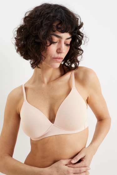 Donna - Reggiseno senza ferretti - imbottito - LYCRA® - beige chiaro