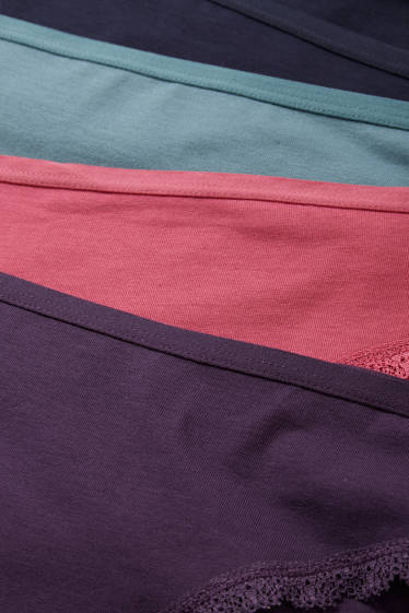 Damen - Multipack 4er - Slip - rosa / türkis