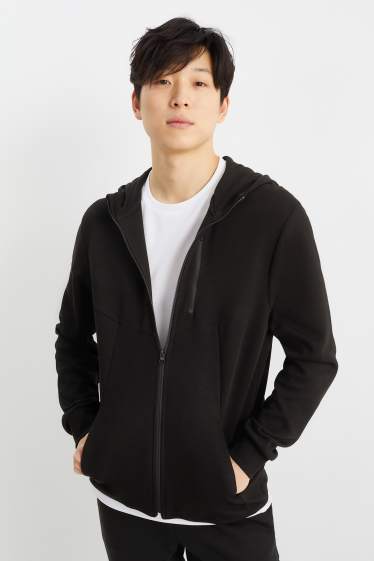 Hommes - Sweat de sport à capuche - noir
