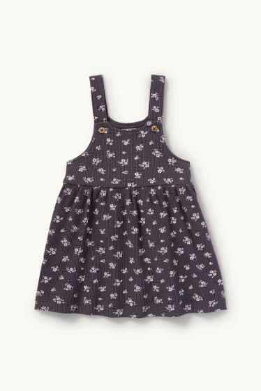 Bébés filles - Petites fleurs - ensemble bébé - 2 pièces - gris foncé