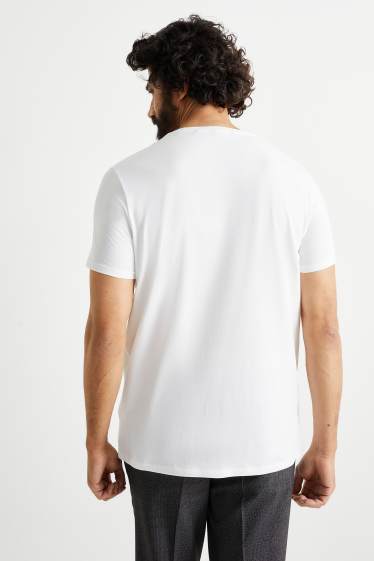 Mężczyźni - T-shirt - Flex - slim fit - biały